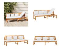 vidaxL Lit de jour avec coussins blanc crème 200x60x75 cm bois massif acacia - Lit de jour - Canapé-lit - Canapés-lits