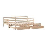 vidaXL Lit de Jour avec gigogne et tiroirs sans Matelas 90x200 cm