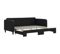 vidaXL Lit de jour 3196818 avec lit gigogne tissu noir 90x200 cm sans matelas