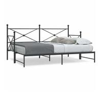 vidaXL Lit de jour avec gigogne sans matelas noir 90x200 cm acier 4104675