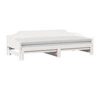 vidaXL Lit de jour 850906 – lit gigogne 90x200 cm, bois de pin massif blanc