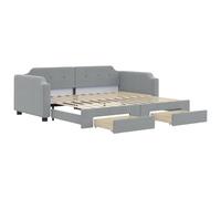 vidaXL Lit de Jour avec lit gigogne et tiroirs 100x190 cm Tissu, canapé-lit, canapé-lit Confortable, lit de Jour avec tiroirs, lit d'appoint