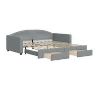 vidaXL Lit de Jour avec lit gigogne et tiroirs 100x190 cm Tissu, canapé-lit, lit d'appoint, lit de Jour avec Rangement, lit de Repos