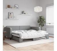 vidaXL Lit de jour avec lit gigogne gris clair 100x200 cm tissu 3196821