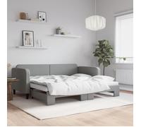 vidaXL Lit de jour avec lit gigogne gris clair 90x200 cm tissu 3196816
