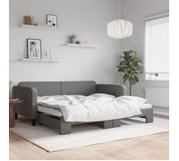 vidaXL Lit de jour avec lit gigogne gris foncé 100x200 cm tissu 3196822