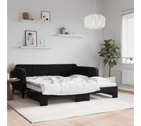 vidaXL Lit de jour avec lit gigogne noir 90x190 cm velours 3197078 Noir G