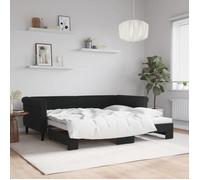 vidaXL Lit de jour avec lit gigogne en velours Noir 90x190 cm