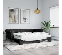 vidaXL Lit de jour avec lit gigogne 3197723 – 90x200 cm similicuir noir