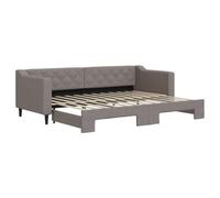 vidaXL Lit de Jour avec lit gigogne Taupe 80x200 cm Tissu, canapé-lit, canapé-lit Confortable, lit de Jour gigogne, lit d'appoint