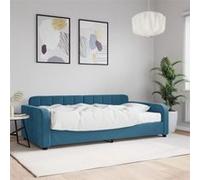 vidaXL Lit de jour avec matelas bleu 100x200 cm velours 3196911 G