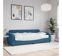 vidaXL Lit de jour avec matelas bleu 90x200 cm velours 3196904 Bleu G