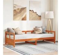 vidaXL Lit de jour avec matelas cire marron 80x200 cm bois pin massif