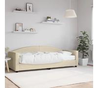 vidaXL Slaapbank met matras 80x200 cm stof crÃmekleurig3197169 Blanc G