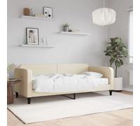 vidaXL Lit de jour avec matelas crème 90x200 cm tissu