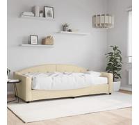 vidaXL Lit de jour avec matelas crème 90x200 cm tissu