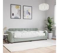 vidaXL Lit de jour avec matelas gris clair 80x200 cm velours 3196898 Gris G