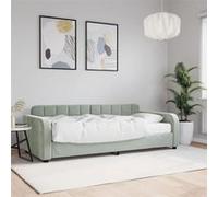 vidaXL Lit de jour avec matelas gris clair 90x190 cm velours