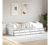 vidaXL Lit de jour 3280881 avec tiroirs sans matelas blanc 90x190 cm