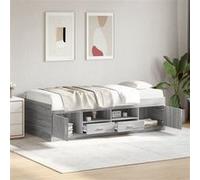vidaXL Lit de jour avec tiroirs sans matelas Sonoma gris 90x200 cm