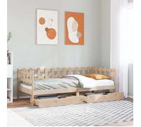 vidaXL Lit de jour avec tiroirs sans matelas 90x190 cm bois massif 3302136
