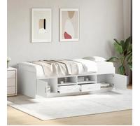 vidaXL Lit de Jour avec Tiroirs, Canapé-lit, Lit de Repos, Meuble de Salon Chambre à Coucher, Moderne, Blanc 90x190 cm Bois d'Ingénierie