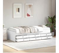vidaXL Lit de jour 3280881 avec tiroirs sans matelas blanc 90x190 cm