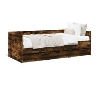 vidaXL Lit de jour avec tiroirs sans matelas chêne fumé 100x200 cm Multicolore