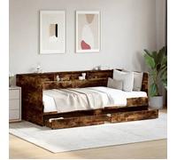Vidaxl Lit De Jour Et Tiroirs Chêne Fumé 75x190 Cm Bois D'ingénierie Multicolore