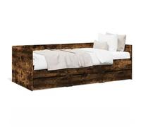 vidaXL Lit de jour avec tiroirs sans matelas chêne fumé 90x190 cm Marron