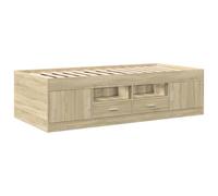 vidaXL Lit de jour avec tiroirs canapé‑lit moderne Chêne Sonoma 100x200 cm bois d'ingénierie