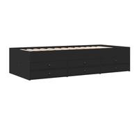 vidaXL Lit de Jour avec Tiroirs, Canapé-lit avec Rangement, Lit d'Invité, Meuble de Salon Chambre à Coucher, Moderne, Noir 3280868 Noir G