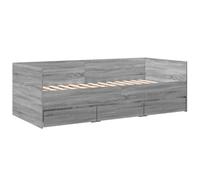 vidaXL Lit de Jour avec Tiroirs, Canapé-lit avec Rangement, Lit d'Invité, Meuble de Salon Chambre à Coucher, Moderne, Sonoma Gris 90x200 cm Bois d'Ingénierie