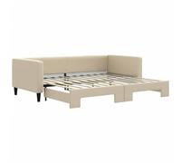 vidaXL Lit de jour, canapé-lit extensible pour chambre à coucher, salon, canapé-lit, crème, 90 x 200 cm, tissu