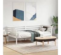 vidaXL Lit de jour sans matelas en bois de pin massif 75x190 cm Blanc