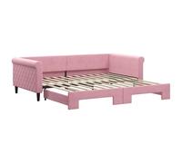 vidaXL Lit de jour extensible rose 100x200 cm velours