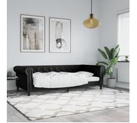 vidaXL Lit de jour 90x190 cm en similicuir noir – sans matelas, canapé-lit
