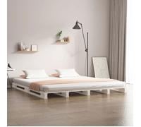 vidaXL Lit de palette blanc 140x200 cm bois de pin massif 821393