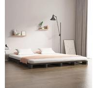 vidaXL Lit de palette - Gris 120x200 cm