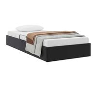 vidaXL Lit de Rangement avec Stockage Noir 100 x 190 cm Simili Cuir, Lit rectangulaire Moderne, châssis métal, Faux Cuir, Rangement hydraulique, Gain de Place, Design Pratique, intérieur