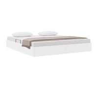 vidaXL Lit de Rangement Blanc Pur 183 x 213 cm Simili Cuir