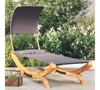 vidaXL Lit de repos avec auvent - Bois courbé anthracite