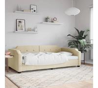 vidaXL Lit de repos en tissu - Crème - 100x200 cm