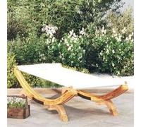 vidaXL Lit de repos extérieur 100x188,5x44 cm Bois courbé massif Crème Beige G