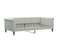 vidaXL Lit de Repos Gris Clair 90x190 cm Velours, Canapé-Lit Confortable, Lit d'Appoint, Canapé-Lit Simple