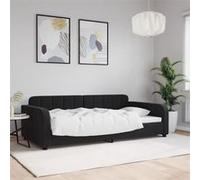 vidaXL Lit de repos 354069 Velours Noir 100x200 cm - Canapé-lit / Lit d'appoint