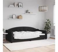vidaXL Lit de repos noir 90x200 cm tissu 354185 Noir G