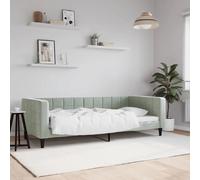 Lit de Repos Gris Clair 90x200 cm Velours, vidaXL, Canapé-lit, Lit d'appoint, Simple
