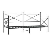 vidaXL Lit de Repos sans Matelas Noir 80x200 cm Acier, canapé-lit, canapé-lit Confortable, lit de Jour avec Matelas, lit d'appoint