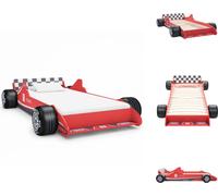 vidaXL Lit d'enfant au design de voiture de course 90 x 200 cm rouge - Lits Bébé & Petit Enfant